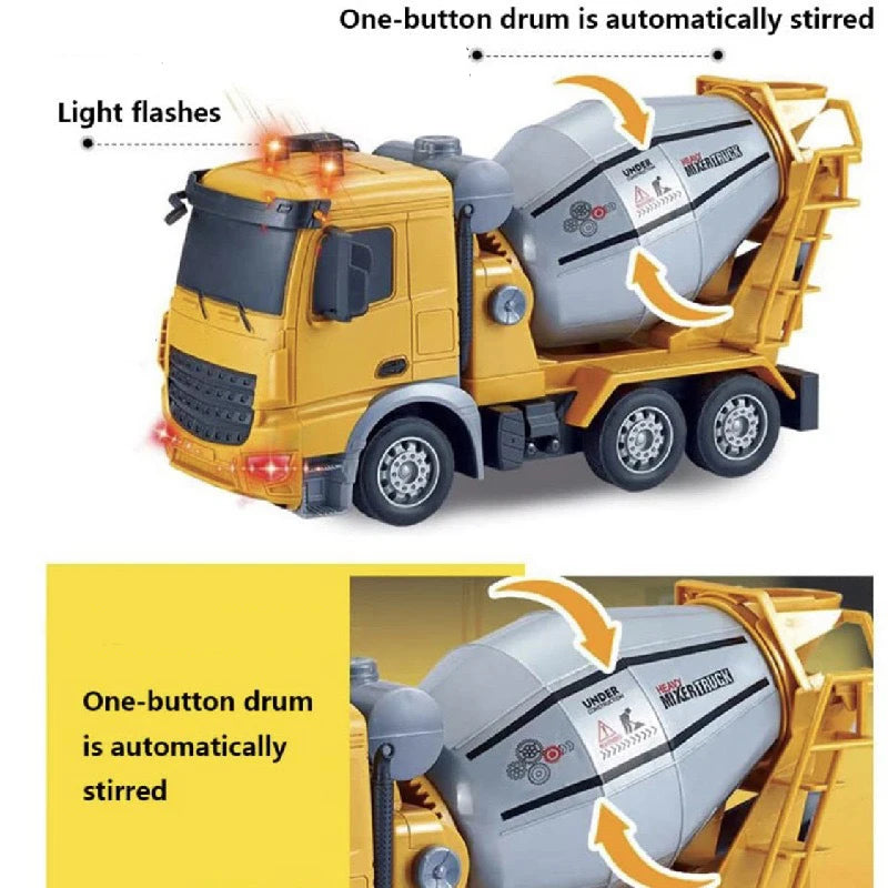 Remote-Controlled Alloy Excavator Toy with Digger and Crane for Kids