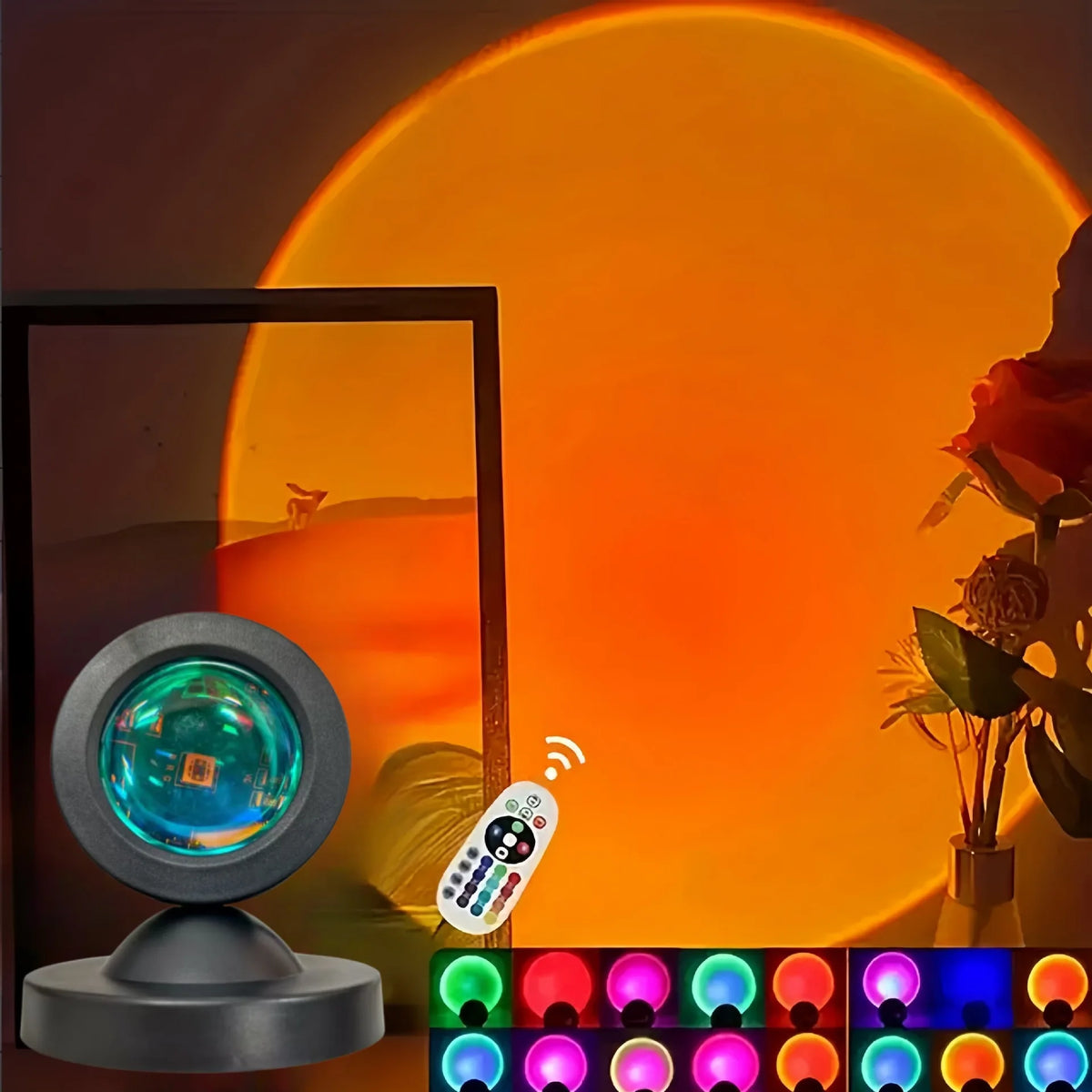 Sunset Projection Light | 16-Color Spectrum | USB Remote | Ambient Nightlight
