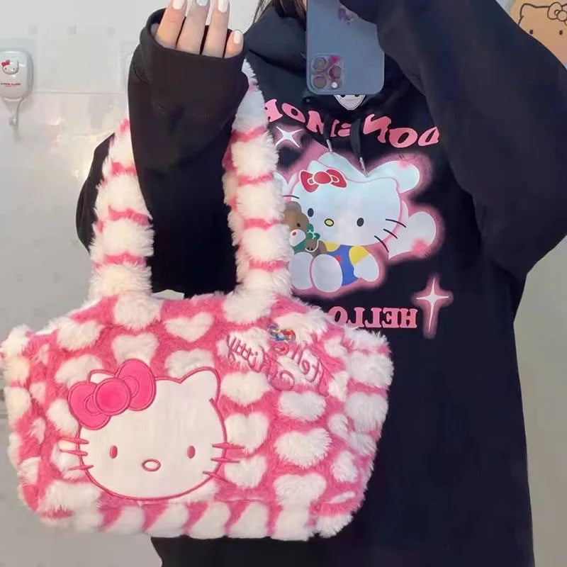 Cute Hello Kitty Plush Underarm Bag - 40*18*13cm - ToylandEU