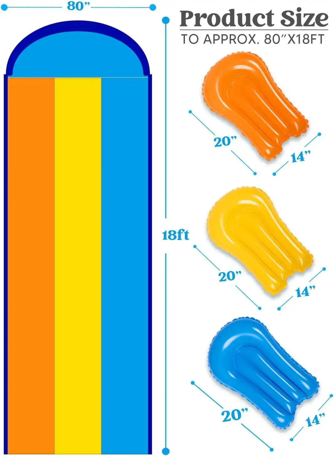 Triple Water Slide with 3 BodyBoards, 18FT Lawn Slip Splash Pad with Advanced Sprinkler for Backyard Summer Fun - ToylandEU
