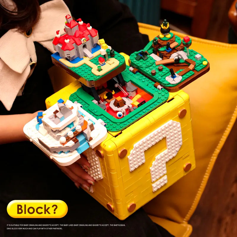 2064PCS 64 Building Bricks Set with Question Mark Block, Compatible with 71395 - ToylandEU