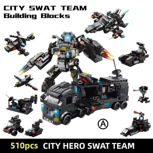 Mechanical SWAT Team Police Car Building Blocks Toy ToylandEU.com Toyland EU