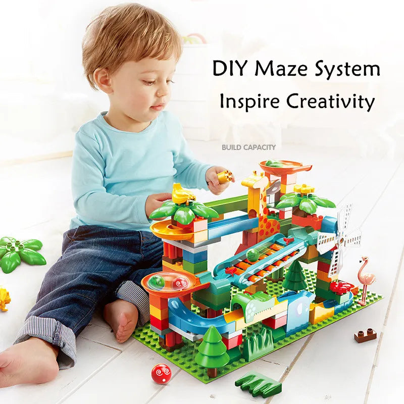 Big Building Blocks Marble Race Run Track Dinosaur Part Compatible - ToylandEU