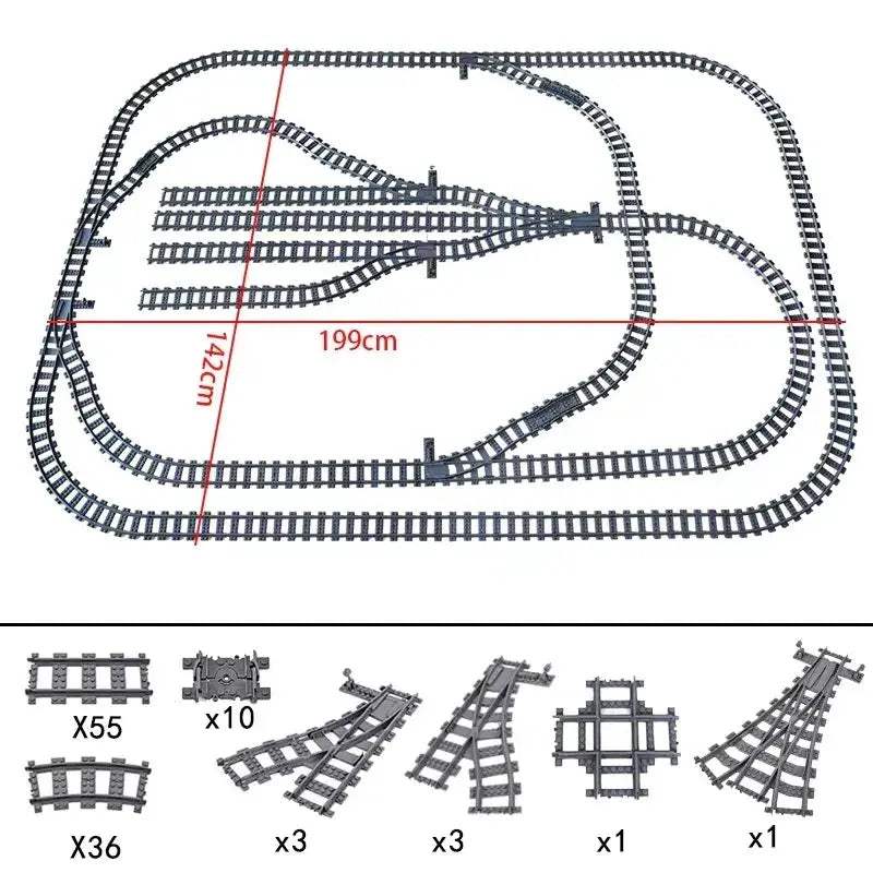 Lego Compatible Flexible Train Tracks Building Set For Kids - ToylandEU