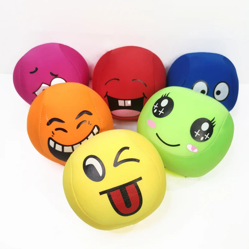 Smiley Face Expression Round Sandbag Soft Pearl Cotton Children's - ToylandEU