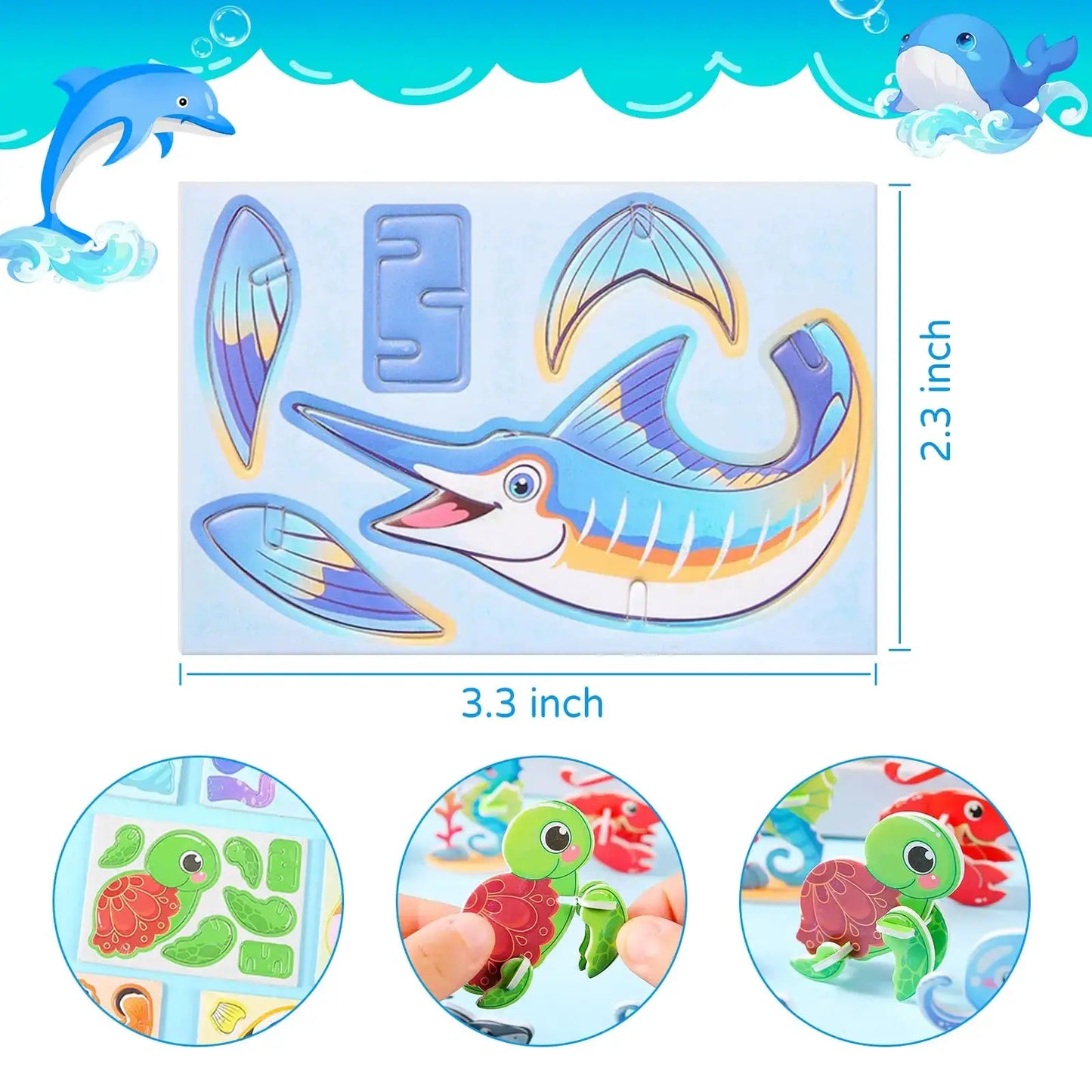 30pcs/set 3D Cartoon Puzzles Educational Toys Insect, Dinosaur, Animal, and Vehicle Themes DIY Cardboard Puzzles Montessori toys - ToylandEU