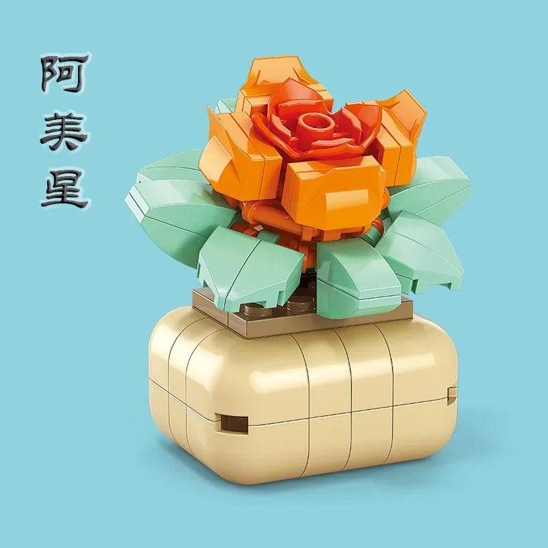 Premium Building Block Flower Succulent Model Desk Decor - ToylandEU
