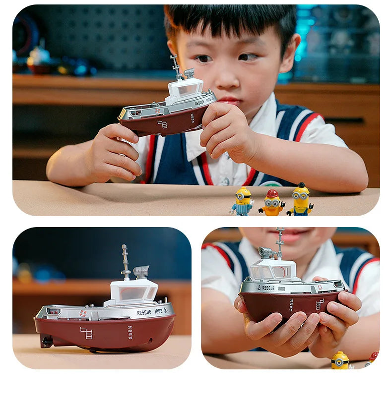 RC Remote-Controlled Electric Mini Boat for Kids – Rechargeable Water Toy Gift for Boys, Perfect for Christmas Surprises