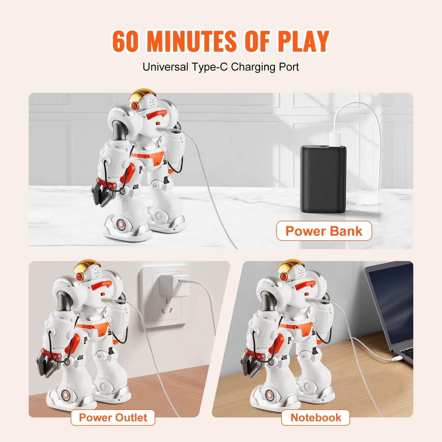 RC VEVOR Interactive Remote Control Battle Robot for Kids - Programmable Dancing and Walking Toy with Bullets