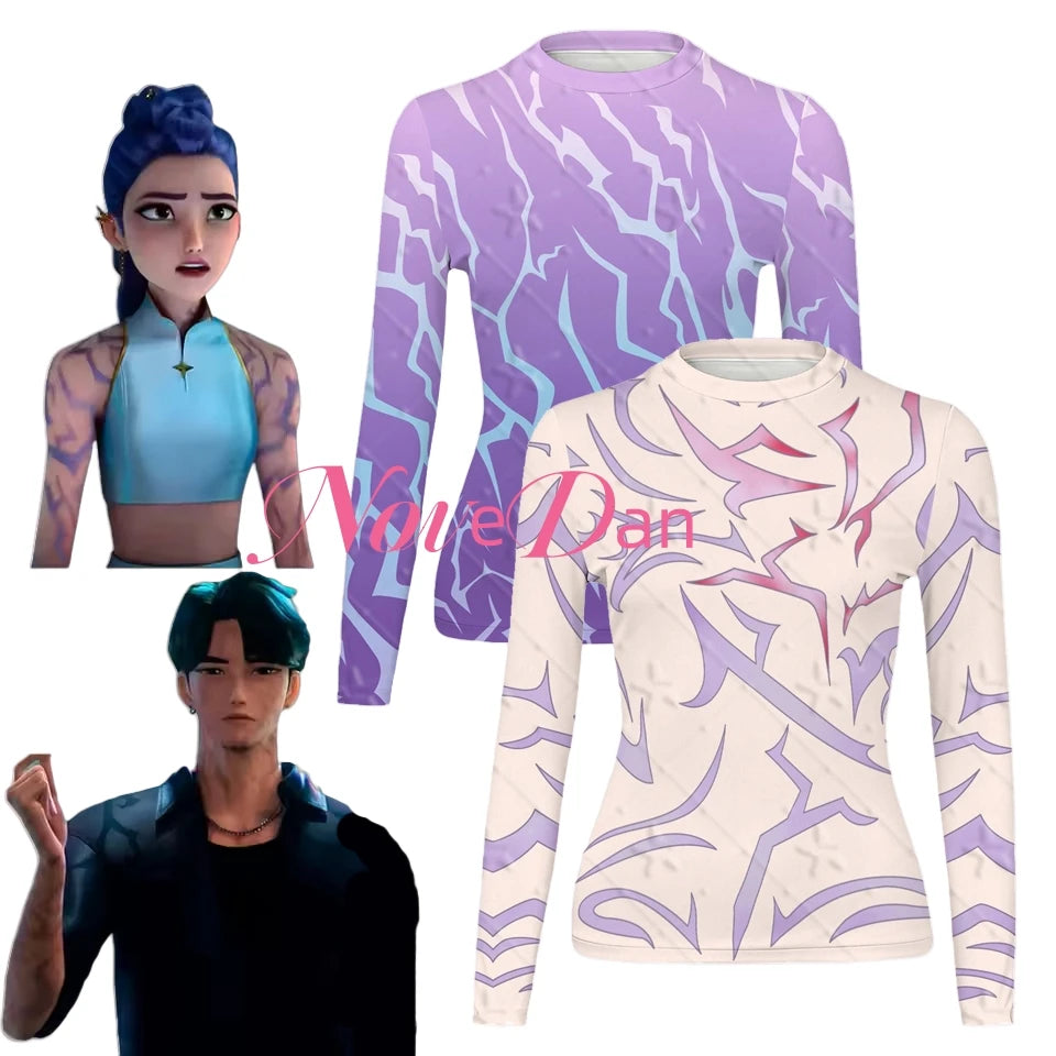 Cosplay Costume Top | Tattoo Print Design | Rumi Jinu Theme | Kids Women Men