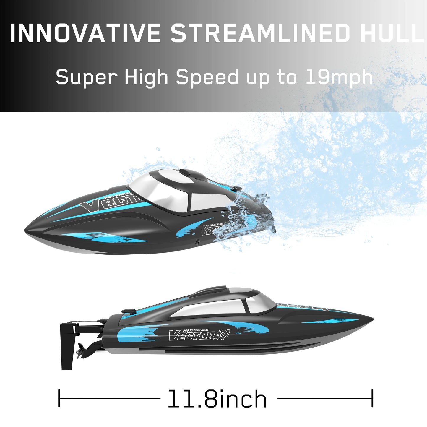 RC High-Speed Waterproof Brushless Electric RC Speedboat for Kids - 2.4GHz Remote Control Birthday Gift for Boys