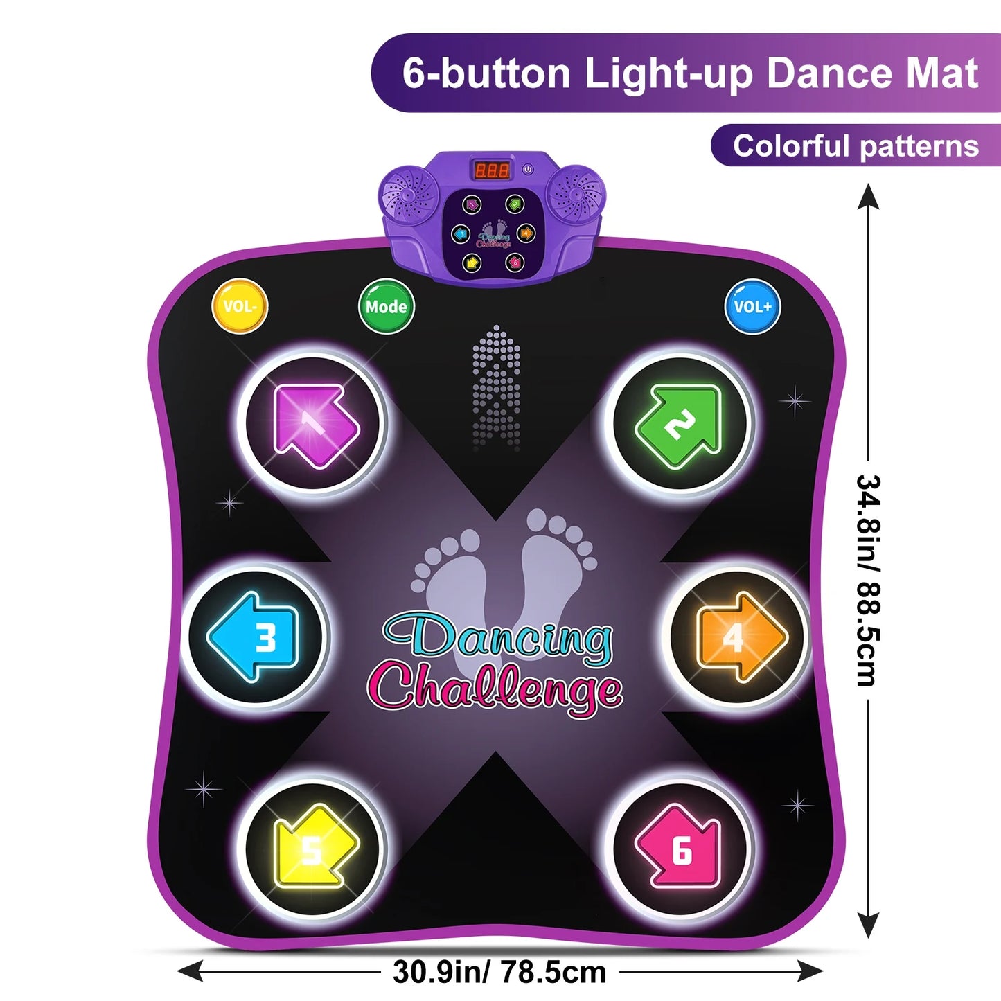 Interactive Dance Pad For Kids Light Up 6 Button Modes