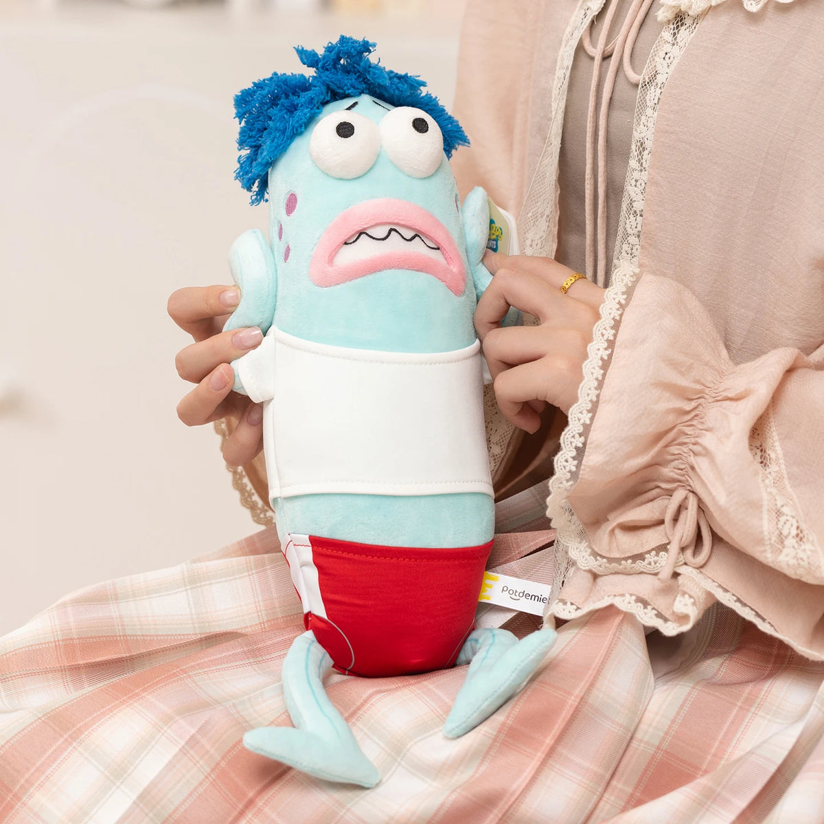 Plush Pendant Doll | Spongebob Fish Shape | PP Cotton Filled | Collectible Toy