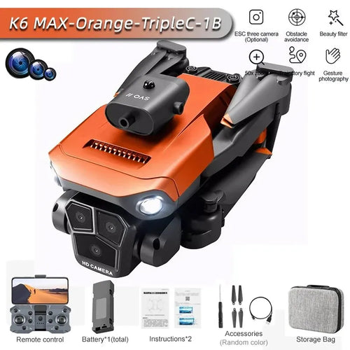 New K6Max Mini Drone Professinal Three Cameras Wide Angle Optical Flow ToylandEU.com Toyland EU