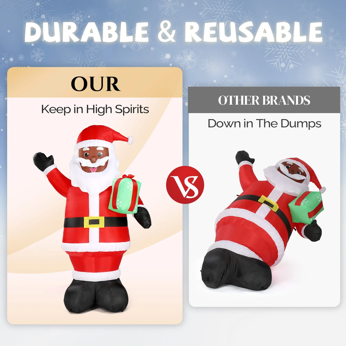 Christmas Inflatable | 7 Ft | Led Lights | Santa Yard Decor