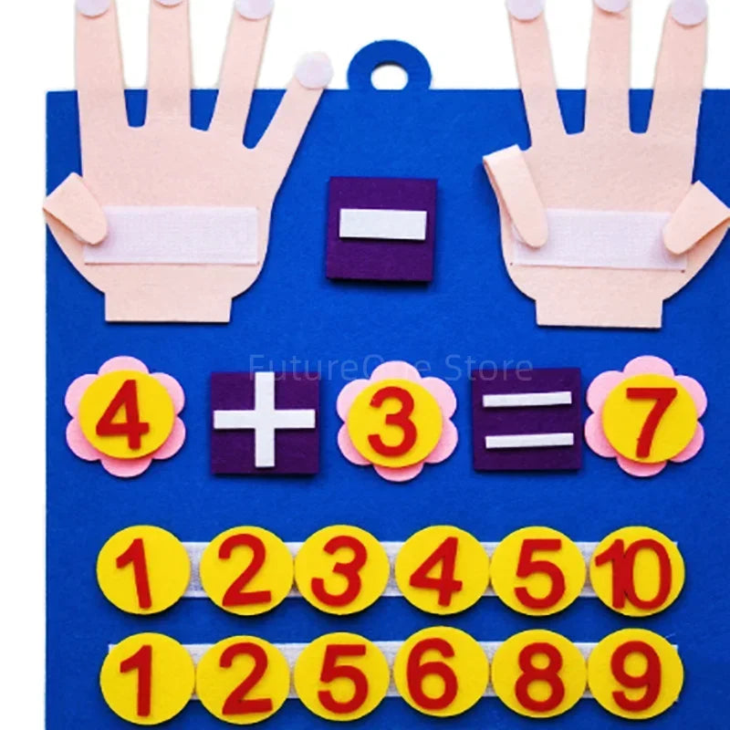 NEW Kid Montessori Toys Felt Finger Numbers Math Toy Children Counting