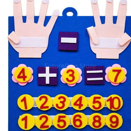 NEW Kid Montessori Toys Felt Finger Numbers Math Toy Children Counting - ToylandEU