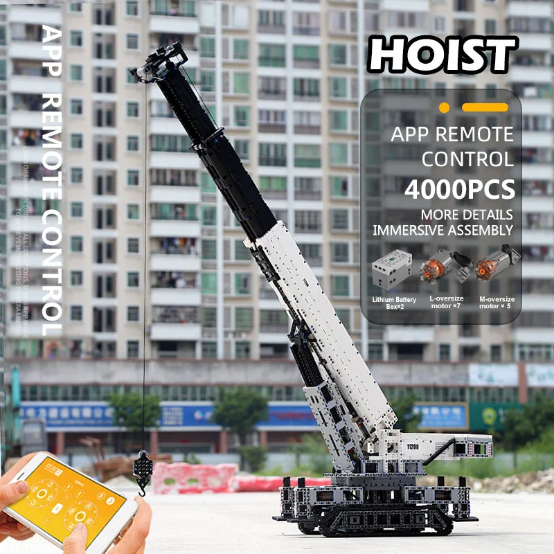 Motorized Crane Set | Remote Controlled | Lego Compatible | For Kids