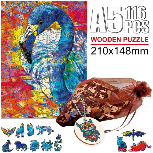 Hummingbird 3D Wooden Puzzle with Key Chain and Mesh Bag for Educational Fun ToylandEU.com Toyland EU