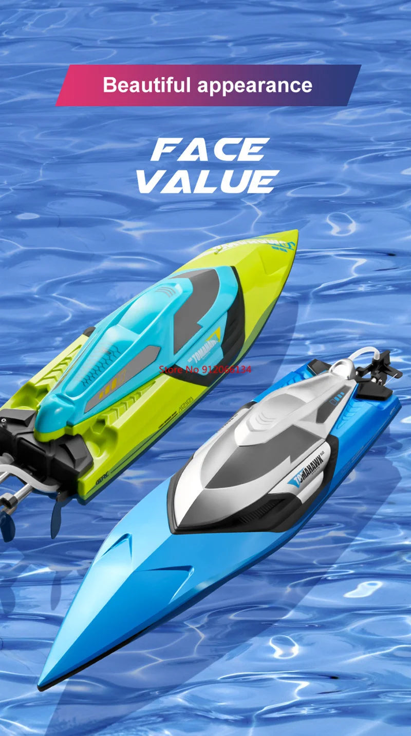 RC High-Speed 70KM/H RC Racing Boat - Double-Layer Waterproof Remote Control Yacht with Capsize Reset & Water Cooling System, 50CM Oversized Design