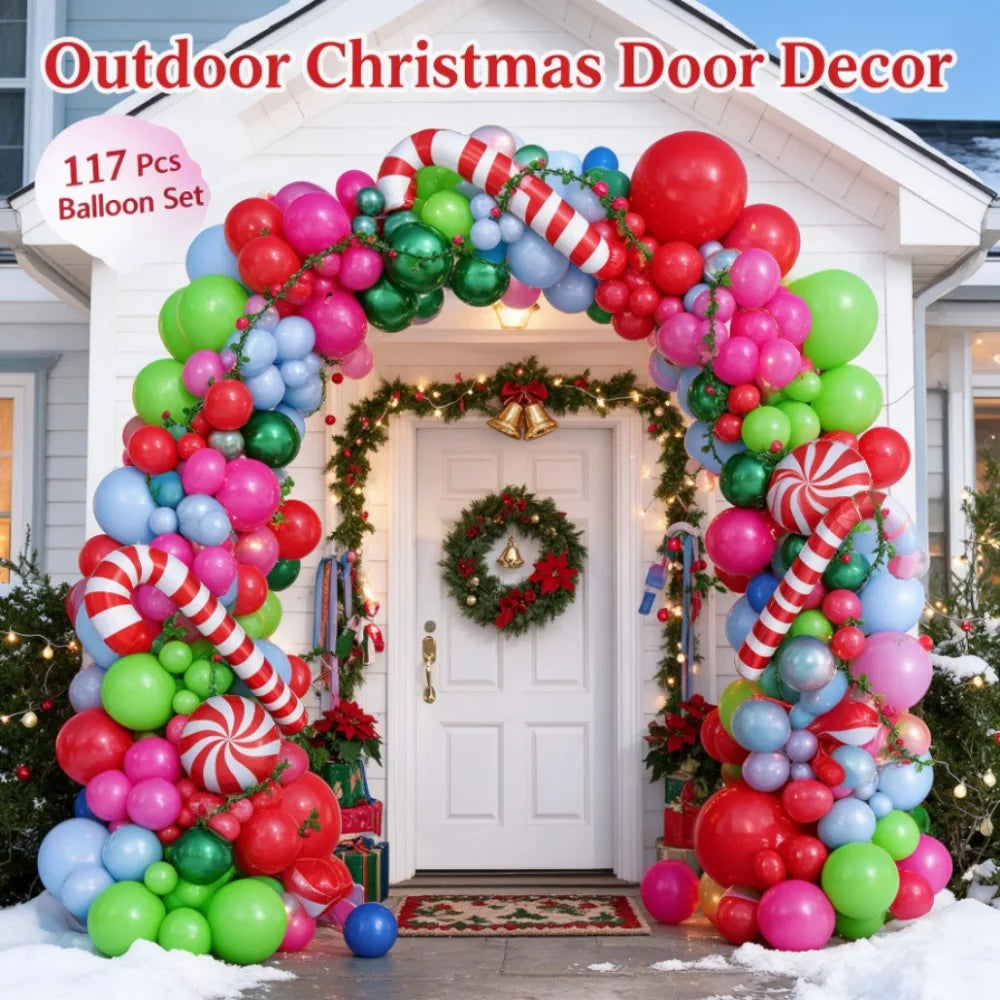 Candy Balloon Garland Kit | Christmas Theme | Hot Pink And Green | Party Decor