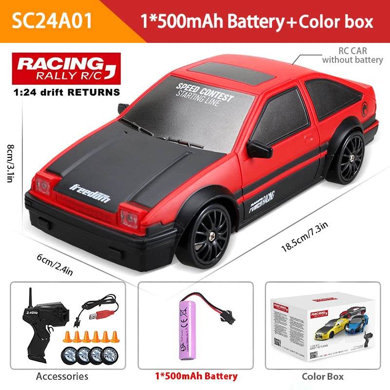 RC High-Speed 2.4G Remote Control Drift RC Car - 4WD AE86 GTR Model Racing Toy for Kids, Perfect Christmas Gift - ToylandEU