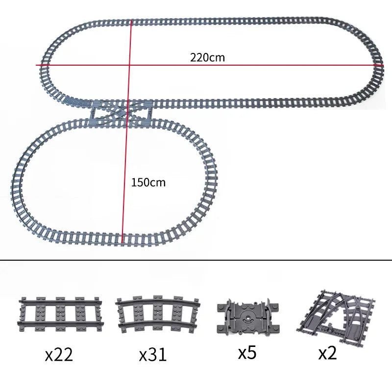Train Track Building Blocks | Compatible With LEGO | Bridge Cross Track | Cross Track Set