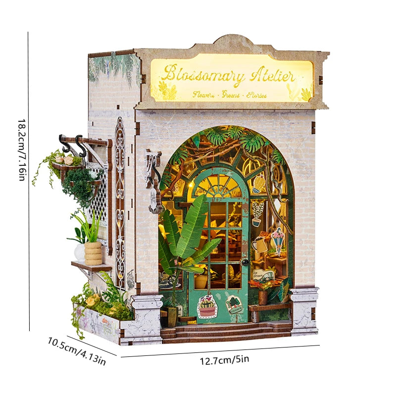DIY Book Nook Kit | LED Light Included | European Scene | Dollhouse Insert