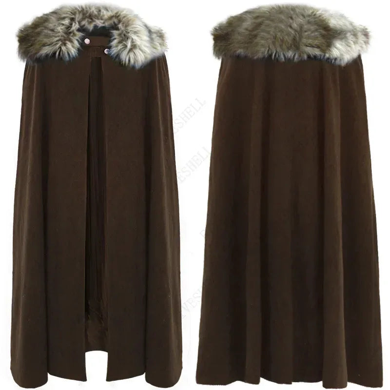 Warm Medieval Cloak for Viking Larp and Winter Cosplay - ToylandEU
