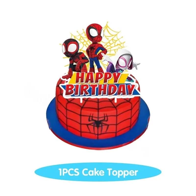 Spider Hero Tableware Kit | Birthday Party Supplies | Plates Cups Tablecloth