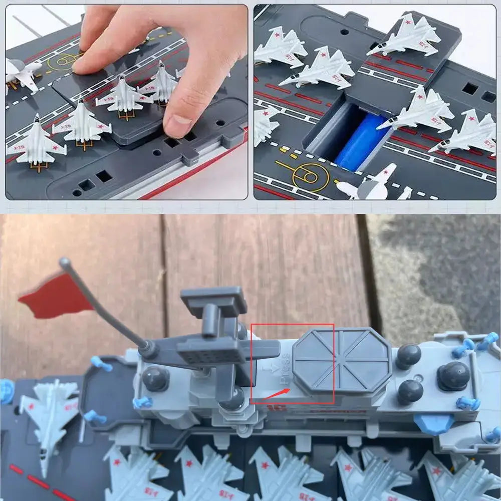 RC Warship 26.7 inch(68CM) Super Long Hull RC Boat Charging Military Children's Toy boy Electric Toy Ship Aircraft Carrier Warsh - ToylandEU