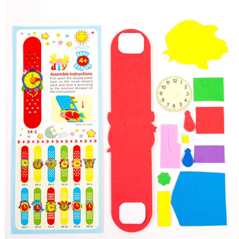 3D EVA Foam Watch Kit | Cartoon Animal Clock | 2/4/6 Pieces