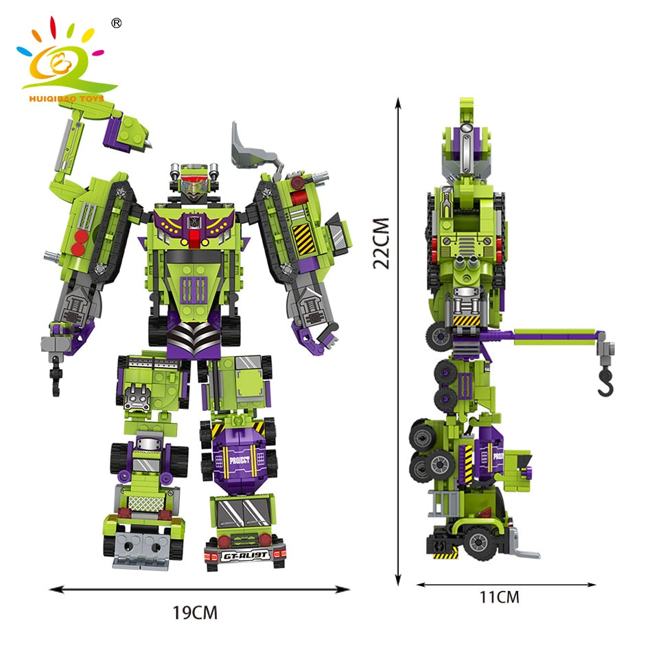6in1 Devastator Transformation Robot Building Blocks for Children, 747pcs
