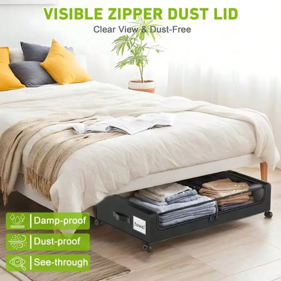 Under Bed Bins | Wheeled Zipper Lid | Toylandeu™