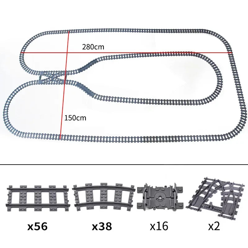 Train Track Building Blocks | Compatible With LEGO | Bridge Cross Track | Cross Track Set