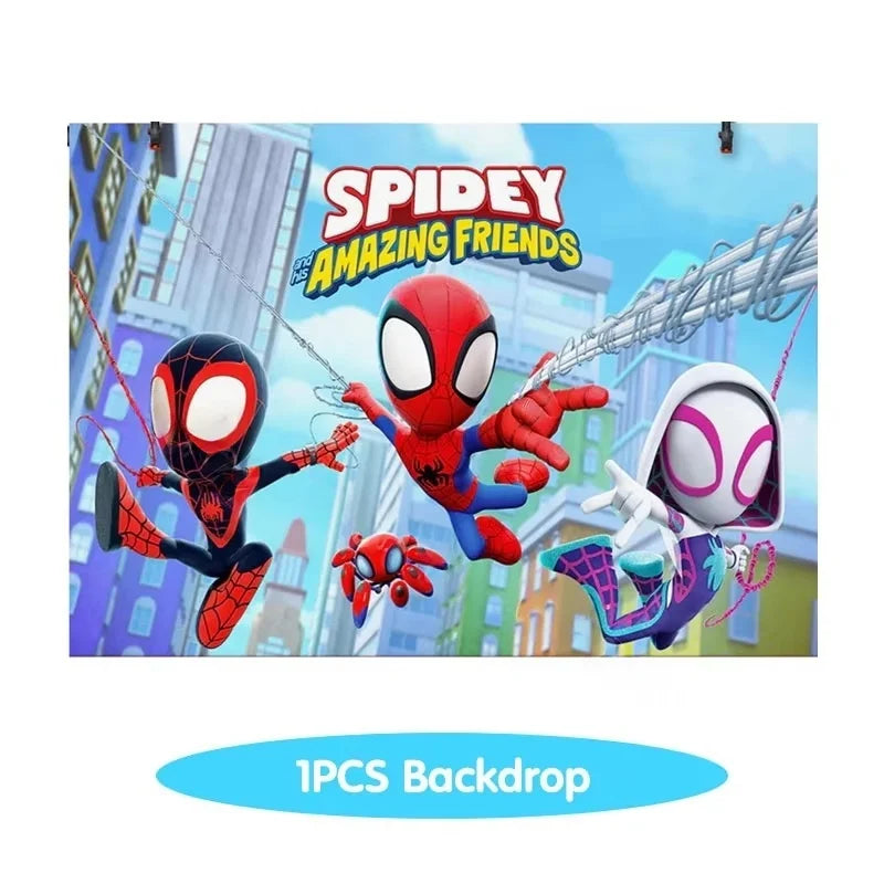 Spider Hero Tableware Kit | Birthday Party Supplies | Plates Cups Tablecloth