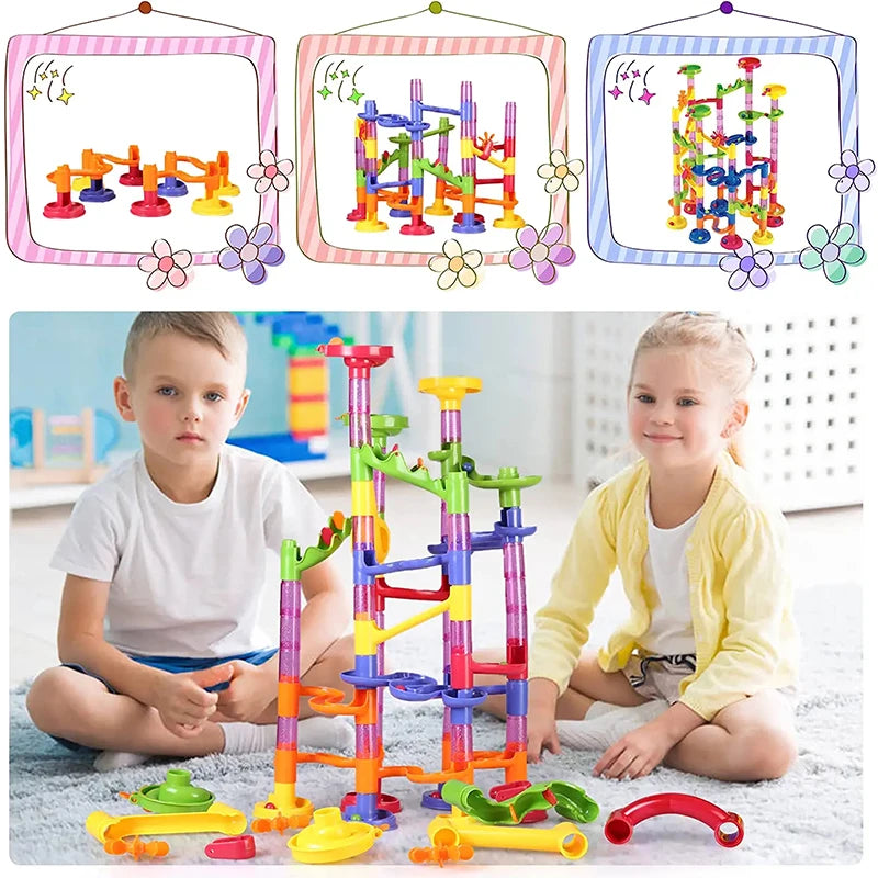 Kids Marble Race Run Track Building Blocks 3D Maze Ball Roll Marbles Toyland EU