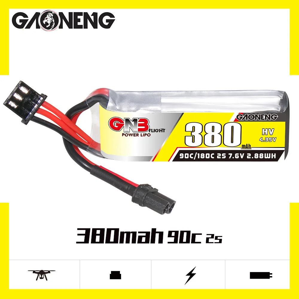 Original GNB 7.6v 380mAh 90c/180c Lipo Battery For Beta75X RC Toyland EU