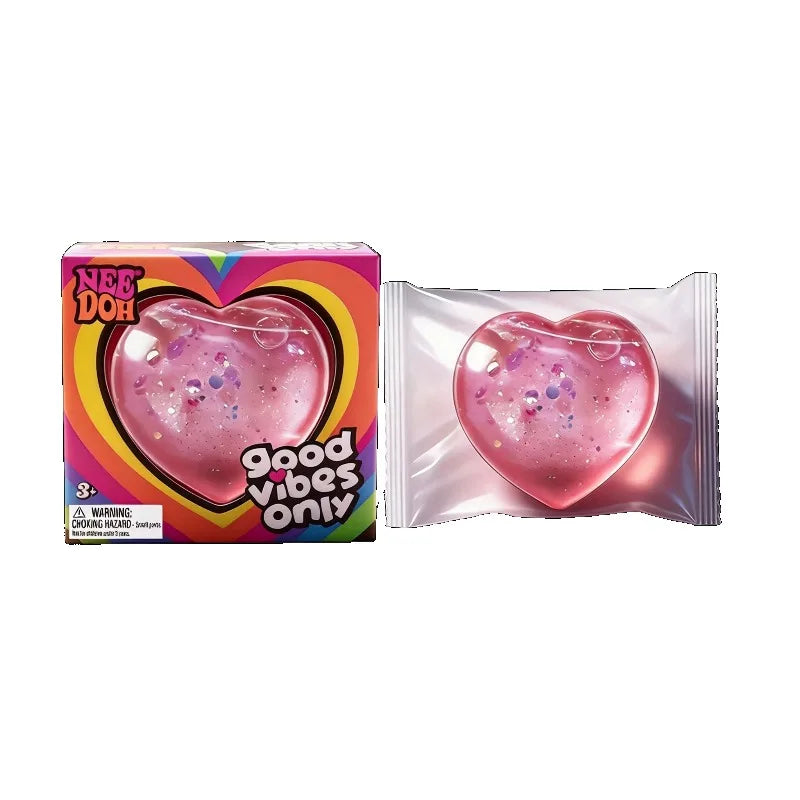 Heart Squeeze Toy | Glitter Heart Shape | Stress Relief Fidget | For Adults