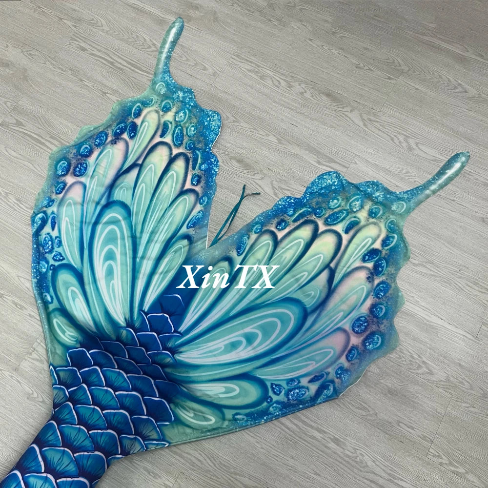 Mermaid Tail Bikini Set | Butterfly Peacock | Polyester Elastane | Custom Size