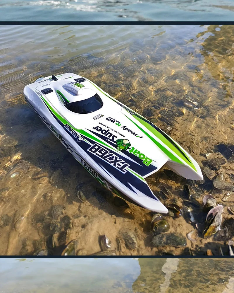 RC High-Speed Brushless RC Jet Boat 30km/h - Waterproof 2.4G Remote Control Speedboat for Kids