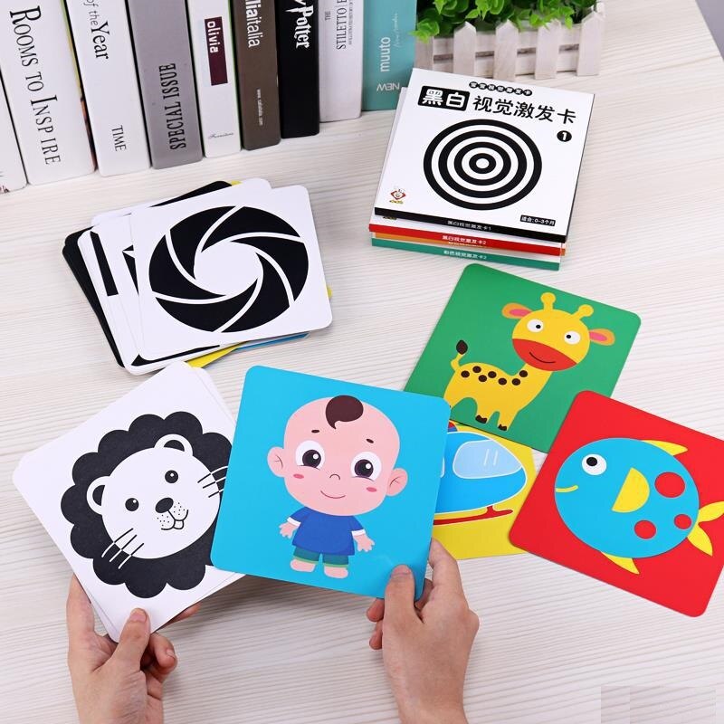 High Contrast Black and White Flash Cards for Montessori Baby Stimulation - ToylandEU