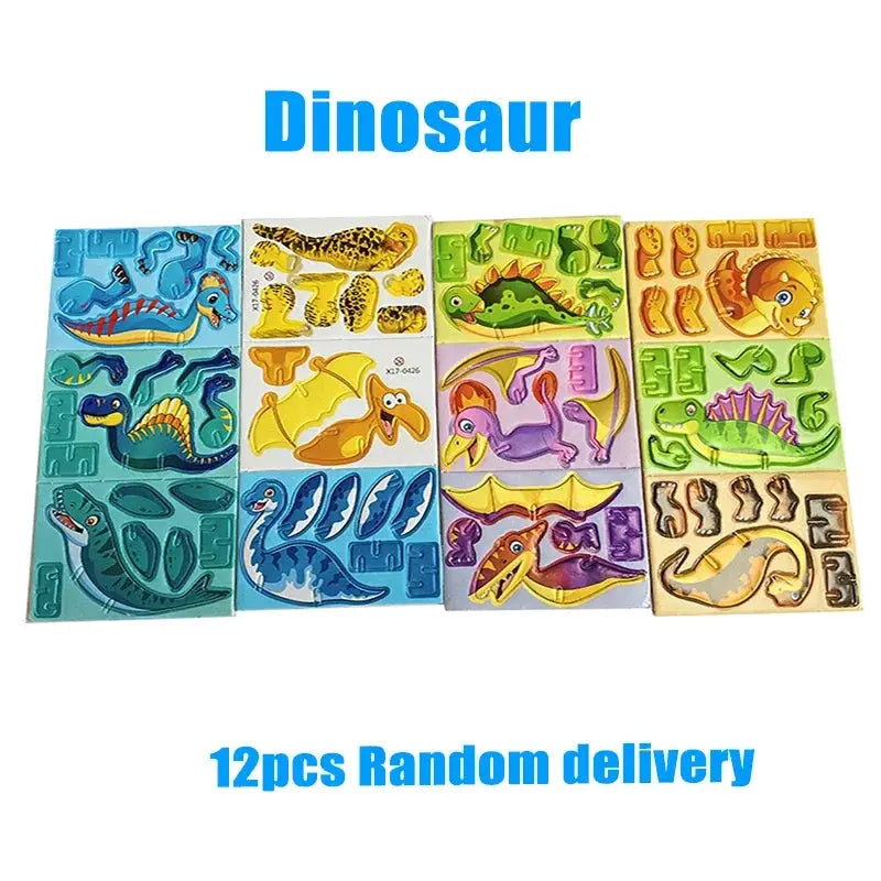 12-24pcs/bag 3D Animals Foam Puzzle Educational Toys for Kids Birthday Party Favor Guest Gift Classroom Rewards Goodie Fillers - ToylandEU