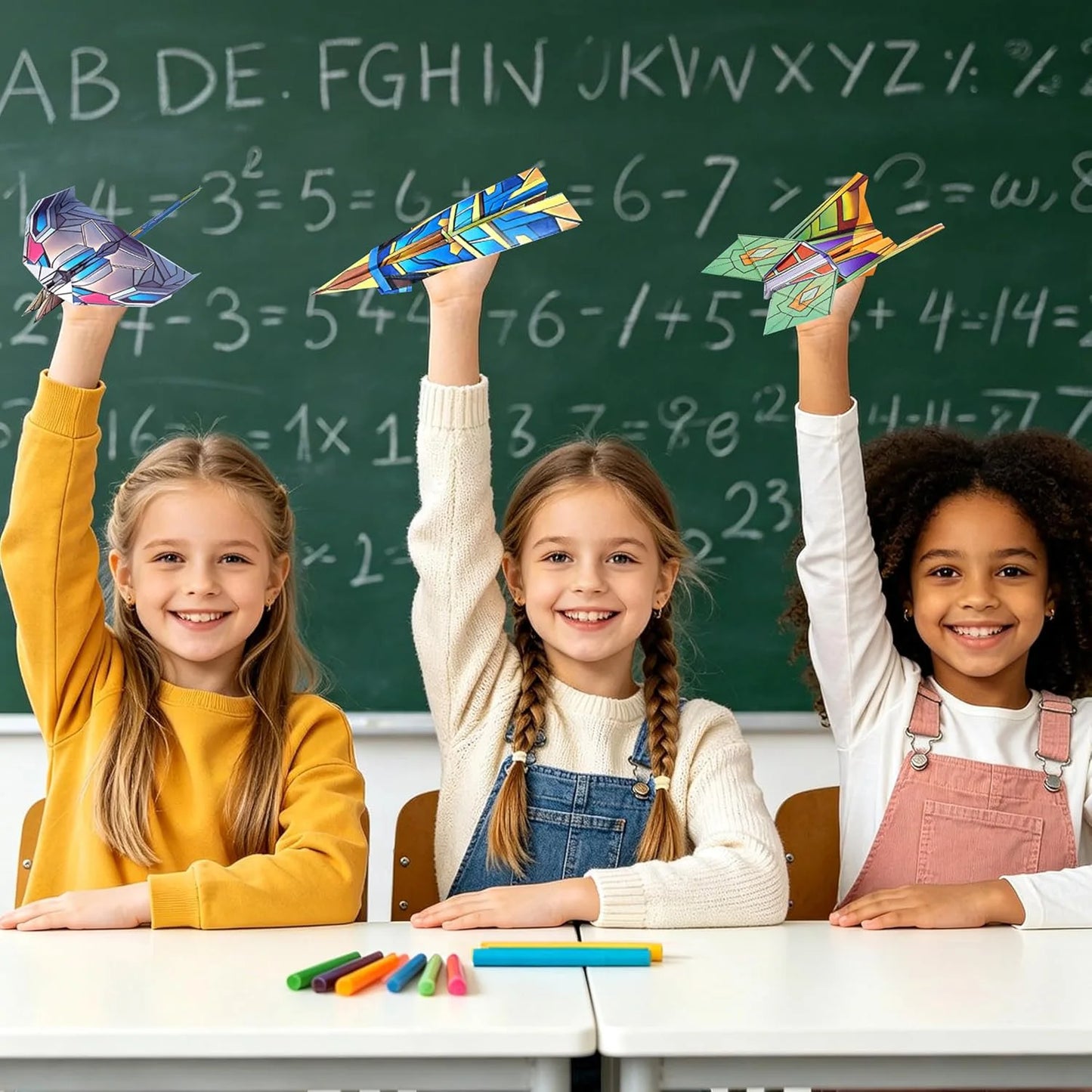 Paper Airplane Kit | 12 Styles | Colorful Origami Paper | For Students