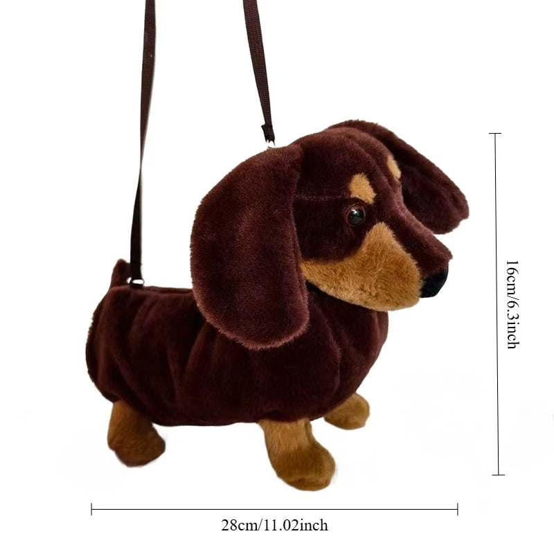 Sausage Dog Plush Backpack Kawaii Shoulder Bag Gift For Friends
