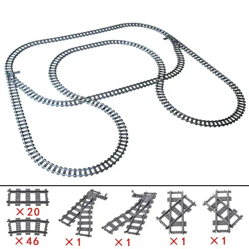 Lego Compatible Flexible Train Tracks Building Set For Kids - ToylandEU