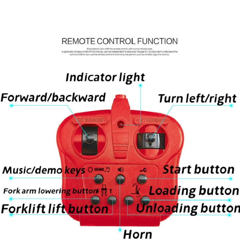 1:8 Alloy Forklift Truck RC Remote Control Toy Gift Auto LED Light - ToylandEU