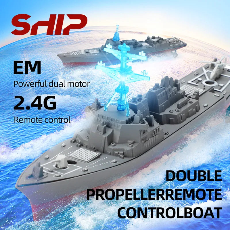 Rc Speed Boat 2.4G Remote Control Aircraft Ship Simulation Military - ToylandEU