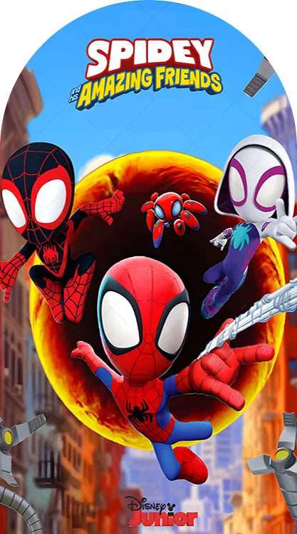 Photography Backdrop | Spider Man Theme | Polyester Fabric | Custom Name And Age
