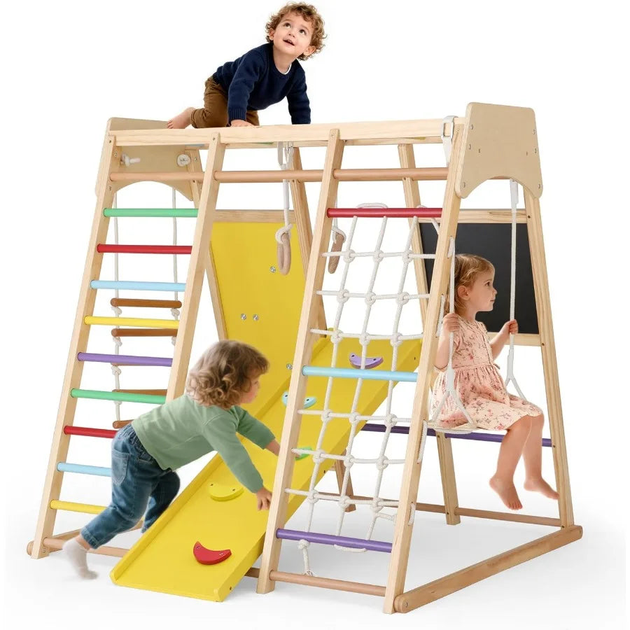 Indoor Jungle Gym 10 In 1 Wooden Montessori Climber